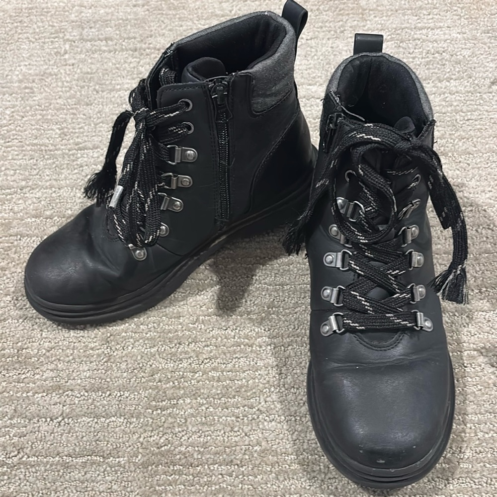 Black combat boots